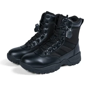 Men’s Nappa Genuine Leather Comfort Waterproof Tactical Safety Boots Zipper Spring Autumn Winter Suitable Mesh Lining Shoes