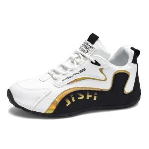 Men’s New Casual Leather Sneakers Anti Slip Cushioned Running Shoes