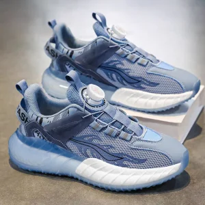 Men’s New Casual Shoes High Cut Thick Soled Sports Shoes Pu Leather Running Walking Style Shoes