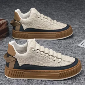 Men’s New Fashion Board Shoes with Thick Soles Heightened Walking Shoes for Spring Season Lazy Style
