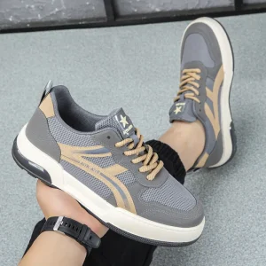 Men’s New Spring Autumn Breathable Mesh Trendy Versatile Casual Sports Thick Soled Wear Resistant Board Shoes