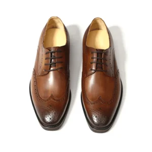 Men’s New Style Full Grain Leather Derby Shoes, Comfortable, Durable, Lace-Up Dress, Anti-Slippery, Breathable, Waterproof, Soft, Autumn