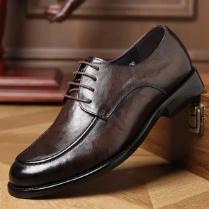 Men’s New Style Leather Business Formal Dress Shoes in Top Grain Leather English Style Wedding Shoes