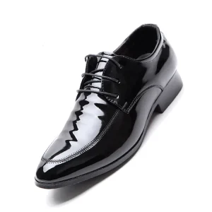 Men’s Official 38-44 Leather EVA Rubber Black Office Loafers Pointed Toe Lightweight Shoes