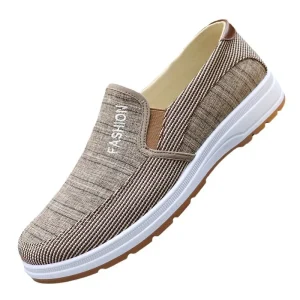 Men’s Old Beijing Cloth Canvas Trendy Shoes Summer Breathable Slip Ons Comfortable Work Shoes for Foreign Trade