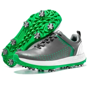 Men’s Outdoor Waterproof Professional Golf Shoes Genuine Leather Upper Rubber Outsole Pointed Toe