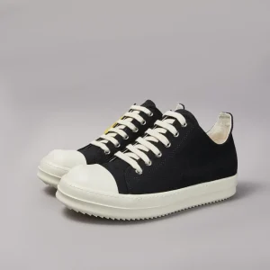 Men’s Owens Canvas Shoes Couples Retro Low Top Board Shoes Hip Hop Sneakers Black