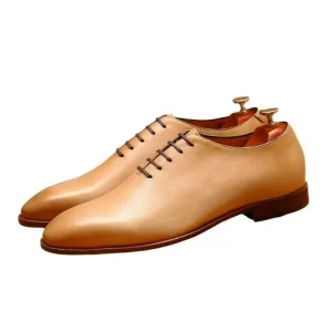 Men’s Oxford Dress Shoes Genuine Leather Closed Toe Solid Lace-Up Cow Leather Anti-Slip Lightweight Fashionable Wedding Shoes