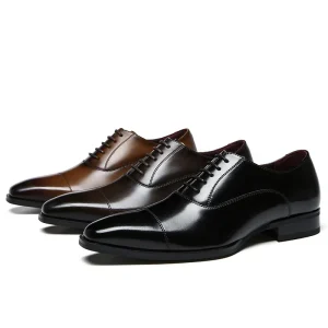Men’s Oxford Leather Dress Shoes Classic Formal Brogue Style for Wedding Office & Business for Spring Autumn & Winter Seasons