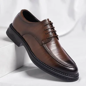 Men’s Oxford Loafers Formal Business Wedding Office Shoes PU Upper Waterproof Lightweight Autumn Pointed Toe Designer