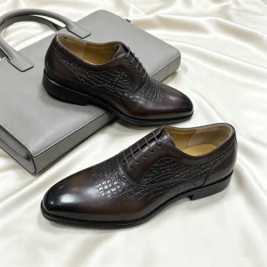 Men’s Oxford Shoes Embossed Leather Shoes Professional Business Formal Footwear