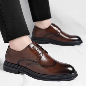 Men’s Oxford Shoes Plus Size Low Cut Casual Business Dress Retro Wedding Leather Shoes