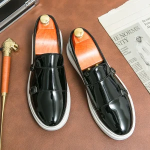 Men’s PU Leather Dress Shoes Casual Comfortable Slip-On Business Walking Style Casual Fashionable Trend