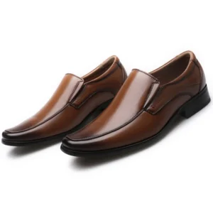 Men’s PU Leather Office Casual Formal Dress Shoes Loafers Retro Business Wedding Party Shoes