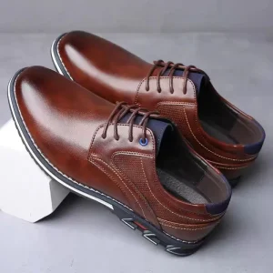 Men’s PU Leather Shoes Men’s Casual Shoes Thick Bottom Wear resistant Increased Waterproof Wear resistant Social Shoes Male