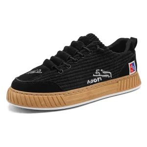 Mens PU Material Casual Skateboard Flat Sole Shoes