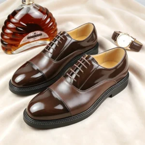 Men’s Patent Leather Oxford Dress Shoes for Suit Wedding Business Men’s Leather Shoes New Style