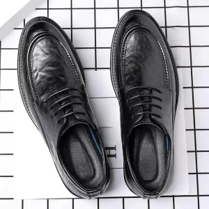 Mens Patent Leather Toe Cap Oxford Shoes