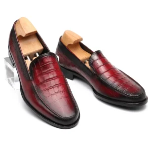 Men’s Plaid Pattern Bespoke Wedding Shoes Square Round Toe Flat Loafers for Party Spring Summer Autumn