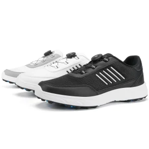 Men’s Plus-size Golf Shoes with Rotating Buckles and Fixed Spikes