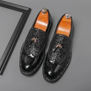 Men’s Pointed Oxford Dress Shoes Breathable Slip On Office & Career Wedding Party Height Increasing