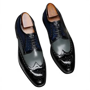 Men’s Pointed Toe Lace-Up Business Oxford Shoes Durable Wear-Resistant Office & Career Shoes