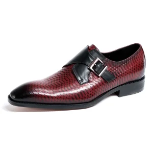 Men’s Premium Genuine Leather Double buckle Oxford Shoes Elegant Business and Wedding Shoes Suitable for Formal Occasions