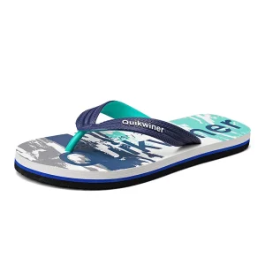 Men’s Printed Flip Flops Non slip EVA Sole Comfortable Summer Beach Casual Sandals