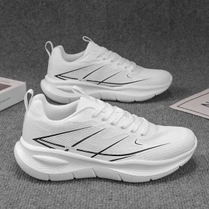 Men’s Professional Marathon Running Shoes Mesh Lining Spring Season Shock Absorption Light Weight Flexible for Mid Long Distance