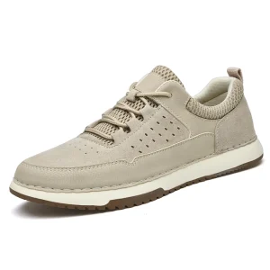 Men’s Quality Leather Casual Walking Sneakers Outdoor Comfortable Skateboard Shoes for Men