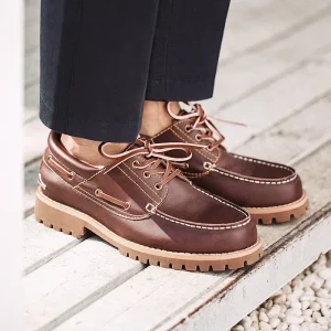 Men’s Retro British Boat Shoes 3-Eye Low Top Workwear Breathable Autumn Winter Classic Shoes