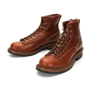 Men’s Retro British Style High Tops Work Boots Anti Slip Moto & Biker Ankle Lace Up Closure Genuine Leather Comfortable Cotton