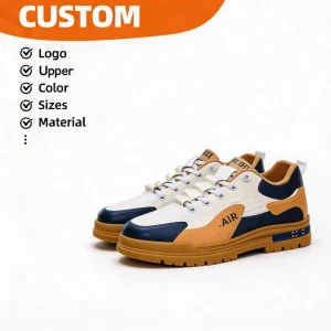 Men’s Retro Casual Sports Shoes Synthetic Leather Thick soled Shoes Spliced Color Anti slip and Comfortable Shoes