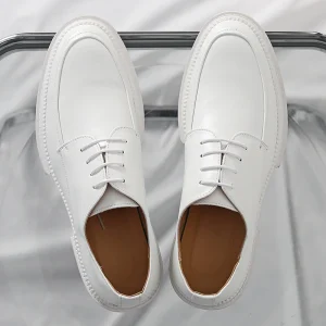 Men’s Retro Designer Dress Shoes & Oxfords Genuine Leather Casual High Top Toe Loafers Easy Wear Large Sizes