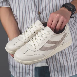 Men’s Retro Low Top Suede Sneakers Vintage Fashion Casual Lace ups Breathable Lightweight Genuine Leather Midsole