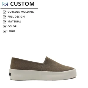 Men’s Retro Walking Style Casual Breathable Canvas Upper Mesh Lining Lightweight Anti Slippery Checkered Loafers Rubber Outsole