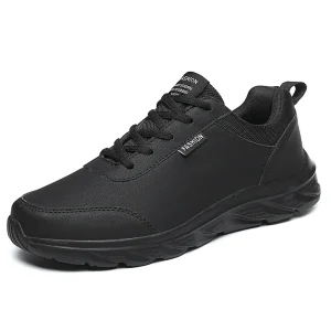 Men’s Road Running Shoes Jogger Jogging Sneakers Track Trail Running Running Minimal PU Leather Athletic Low top Lace up Sport