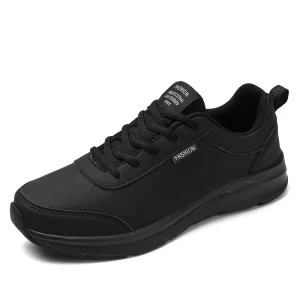 Men’s Road Running Shoes Sneakers Track Trail Running Shoes Minimal Jogger Jogging PU Leather Athletic Low-top Lace up