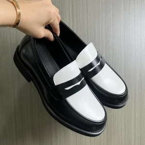 Men’s Round Head Superfine Leather Shoes for Man Casual Trendy Luxury Classic High Heels Loafers Business Formal Work