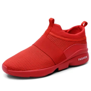 Men’s Running Minimal Shoes Walk Jogging Sneakers Stretch Fabric Air Mesh Outdoor Athletic Low-top Slip On Sport Light-weight
