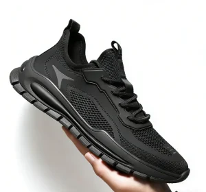 Men’s Running Shoes Work Casual Mesh Plaid Pattern Durable Breathable Heightening Front Laces Shoes