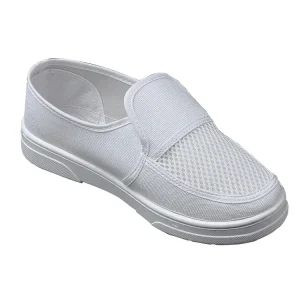 Men’s SPU Bottom White Canvas Single Mesh Low Top Four Eye Dust Proof Cleanroom Shoes Food Processing Breathable Shoes