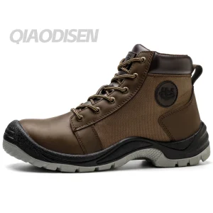 Men’s Safety Boots Anti smashing EU Steel Toe Safety Shoes Four Seasons Casual Protective Industrial Leather Work Shoes