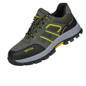 Men’s Safety Shoes Steel Toe Anti Smashing Anti Puncture Work Boots for Construction Industrial Outdoor Hiking