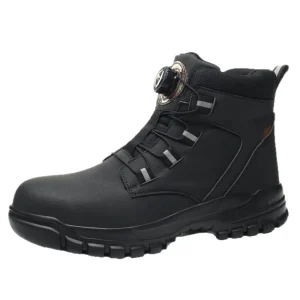 Men’s Safety Shoes Steel Toe Rotating Knob Anti Impact Anti Puncture Wear Resistant Work Shoes