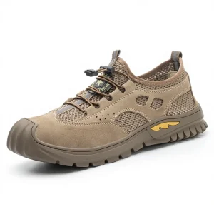 Men’s Safety Shoes Summer Breathable Ladle Head Toe Anti Impact Puncture Proof Non Slip Wear Resistant Lightweight Construction