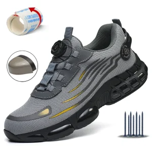 Men’s Safety Shoes Summer Mesh Upper Breathable Lightweight Steel Toe CE