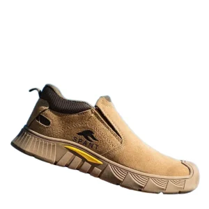 Men’s Safety Shoes for Construction Steel Toe Anti Impact Puncture Resistant Slip Resistant Leather Upper Electrician Shoes