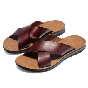 Men’s Sandals Fashionable Outdoor Wear Plus Size Beach Shoes New Men’s Breathable Casual Sandals Summer Hollow Hole Leather