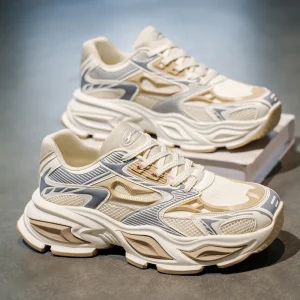 Men’s Shoes Autumn New Breathable Sports Shoes Trend Versatile Thick Sole Height Increasing Casual Running Dad Shoes